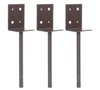 [FIXINGS DIRECT] Dual Coated Heavy Duty Wooden Post Supports Concrete In (Works With 3" Or 4" Posts) Dual Epoxy Coated For Anti Rust & Corrosion - Base Anchor Bracket (10x Post Support)