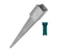[FIXINGS DIRECT] Dual Galvanised 100mm (4") Industrial Fence Post Spike Support 750mm Long Drive Down Post Spike Fence Post Spikes For Wooden Posts (Includes Free Driving Tool) (1, 100mm (4"))