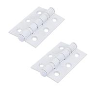 [FIXINGS DIRECT] Grade 7 Ultimate Pair of 75mm Fire Door Hinges (Electro Brass, Chrome, Satin Chrome, Satin Nickel, Black, White) 76x50x2.0mm Internal Doors Hinges (Epoxy White, 75mm x 50mm)