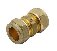 [FIXINGS DIRECT] Instaflow 15mm Compression Fittings | Brass/Chrome Plumbing Fittings and Pipe Connectors for Copper Plumbing Pipe (Brass, (2X) 15mm Coupling)
