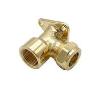 [FIXINGS DIRECT] Instaflow 15mm Compression Fittings | Brass/Chrome Plumbing Fittings and Pipe Connectors for Copper Plumbing Pipe (Brass, (2X) Wallplate Elbow 15mm x 1/2" FI)