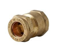 [FIXINGS DIRECT] Instaflow 15mm Compression Fittings | Brass/Chrome Plumbing Fittings and Pipe Connectors for Copper Plumbing Pipe (Brass, (2X) Adaptor 15mm x 1/2" Female)