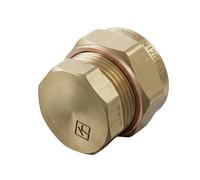 [FIXINGS DIRECT] Instaflow 15mm Compression Fittings | Brass/Chrome Plumbing Fittings and Pipe Connectors for Copper Plumbing Pipe (Brass, (2X) 15mm Stop End)