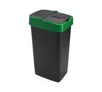 FIXINGS DIRECT] Recycling Bin 60L Plastic Indoor Recycling Bin Swing Bin In (Green, Blue Or Yellow) Anti-Mess with Double Swing Lid and Space-saver with Hinged lid for dustbin for kitchen (Green)