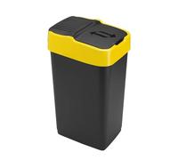 FIXINGS DIRECT] Recycling Bin 60L Plastic Indoor Recycling Bin Swing Bin In (Green, Blue Or Yellow) Anti-Mess with Double Swing Lid and Space-saver with Hinged lid for dustbin for kitchen (Yellow)
