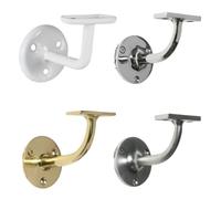 [FIXINGS DIRECT™] Ultimate Handrail Brackets Multiple Finishes Available (Brass, Chrome, White, Brushed) in Packs of 4 Or 5 Stair Bannister Brackets (Polished Brass, Pack of 5)