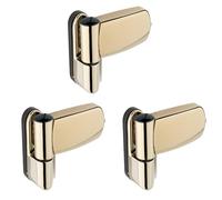 [FIXINGS DIRECT] Ultimate UPVC Double Glazing Door Flag Hinge (White, Black, Gold, Chrome, Grey) High Security, Fully Adjustable 85mm x 89mm Flag Hinge for Composite Doors (3, Gold)