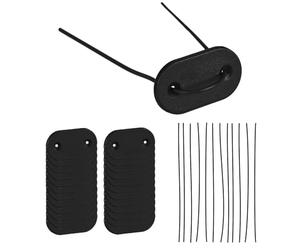 Fixings Kit for PVC Slat Artificial Bamboo Double Sided Garden Fence Privacy Balcony Screening - Pack of 24 - Black