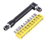 Fixinus 10 Piece Screwdriver Bits L-Shape Extension, 1/4 Inch Hex Socket Spanner Double Head Slotted Screwdriver Torx Hand Tool Set for Home, Garage, Construction Worker
