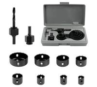 Fixinus 11 Piece Hole Saw Set, 19mm-64mm Hole Saw Kit in Case with Hex Key, Mandrels, Saw Blade for Wood, Plasterboard, Plastic