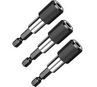 Fixinus 3 Pieces Magnetic Extension Chuck Adapter with 1/4 Inch Hex Shank Quick Change Bit Holder for Screws Nuts, 60mm Length