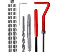 Fixinus 30 Piece M6 x 1.0mm Thread Repair Insert Kit, Stainless Steel Thread Repair Kit Helicoil Coil Compatible Hand Tool Set for Auto Repair