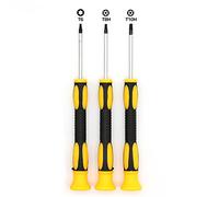 Fixinus 4Pcs T6 T8 T10 Torx Screwdriver Set for Xbox One, Xbox 360, PS3, PS4 with Magnetic Tip and Swivel Handle (Yellow, Stainless Steel, 7x3.9x0.6 inches)
