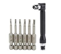 Fixinus 6-Piece Triangle Screwdriver Bits Set, S2 Steel, 50mm, 1/4" Hex Shank, TA1.8 / TA2.0 / TA2.3 / TA2.5 / TA2.7 / TA3.0, L Angle Screwdriver Bit Holder