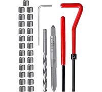 Fixinus Pack of 30 M5 x 0.8 mm Thread Repair Insert Kit, Stainless Steel Thread Repair Kit, Helicoil Coil Compatible Hand Tool Set for Car Repair