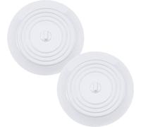 FIXIT Universal Bath Plug, Pack of 2 Universal Sink Drain Plug For Kitchen, Bathroom and Laundries. 6 Inch Durable Silicone Plug With Effective Seal, White