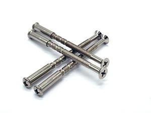 FixitFlo M4 Connecting Screws Chrome with Sleeves M4 x 60mm Bolt Length x 20mm Sleeve Length Snap-Off Adjustable Bolts for Door Handle Knob or Rose (Pack of 4 Chrome Connecting Screws)
