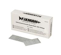 Fixman 585359 18g Galvanised Smooth Shank Nails, Silver, 25 x 1.25 Mm, - Nails - nails galvanised smooth shank 18 gauge air tools 5000 pack 25mm