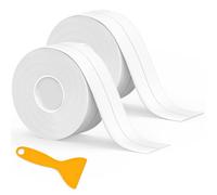 Fixmend 2 Rolls Bath Caulk Strip, Waterproof Sealant Tape for Bathroom, Kitchen, Bathtub, Toilet, Wall Floor, with Sealing Tool (126in, White)