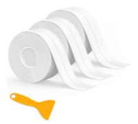 Fixmend Bath Sealant Strip, 3 Rolls Bathroom Sealant Tape Waterproof, Self Adhesive Caulk Strip for Toilet, Kitchen, Bathtub, Sink, Wall Corner, with