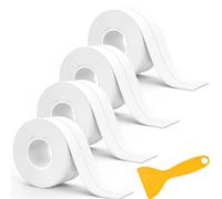 Fixmend Bath Sealant Strip, 4 Rolls Bathroom Sealant Tape Waterproof, Self Adhesive Caulk Strip for Toilet, Kitchen, Bathtub, Sink, Wall Corner, with Sealing Tool (White)