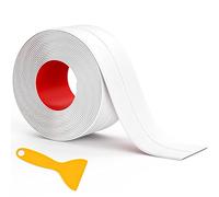 Fixmend Bath Sealant Strip Self Adhesive, 1 Roll Caulk Strip, Bathroom Sealant Tape White Waterproof, Bath Seal for Toilet, Bathtub, Shower, Sink, Wall Corner, Kitchen with Sealing Tool