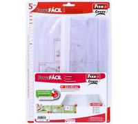 Fixo Cover - Adjustable Book Liner, Easy Lining, 5 Units, 22 x 43 cm, Adjustable Flap, PVC 130 Microns, Transparent, Perfect for Protecting Your School Books