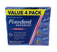 Fixodent Advanced Max Hold Denture Adhesive, 2.2 oz (Pack of 4)