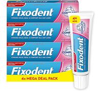 Fixodent Complete Denture Adhesives Cream, 4x40g, Saving Pack, 10X Stronger Hold vs. No Adhesive, Improved Comfort & Foodseal, Original, Mint