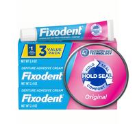 Fixodent Complete Original Denture Adhesive Cream 2.4 oz 3 Pack (Packaging May Vary)