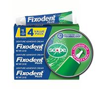 Fixodent Plus Scope Secure Denture Adhesive 2.0oz (Pack of 4) eComm