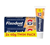 Fixodent Plus Unbeatable Bite Denture Adhesive, Flavour Free 2 x 40 g Twin Pack