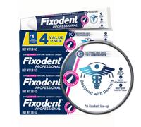 Fixodent Professional Ultimate Denture Adhesive Cream for Full and Partial Dentures 1.8 oz 4 Pack