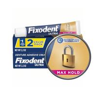 Fixodent ultra max hold dental adhesive, unflavored, 2.2 oz/2 pack