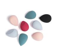 FIXOSHEE 1 Box Heart Shape Makeup Sponge Dual Purpose Cosmetic Beauty Puff for Foundation Blending Soft Flocking Design for Wet and Dry Application Reddish Black Makeup Sponges for Powder