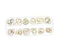FIXOSHEE 1 Box Metal Chain Rhinestone Nail Art Decorations for DIY Manicure Fingernail Ornaments with Unique Punk Style Suitable for Natural and Artificial Nails Easy to Apply and Stylish
