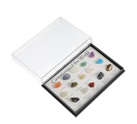 FIXOSHEE 1 Box Natural Crystal Mineral Specimen Varieties Rough Ore Stones for Home Office Decor Educational Geology Collection Display