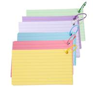 FIXOSHEE 1 Set Cream Colored Index Cards with Metal Ring Blank Flashcards for Study Note Taking Vocabulary Practice Portable Notepad for Exams and Daily Planning