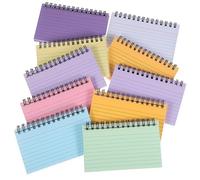 FIXOSHEE 10 Pcs Colorful Spiral Notebooks Compact Index Cards for Office and School Memo and Note Taking Notepads with Horizontal Lines Easy to Carry Study Cards for Learning
