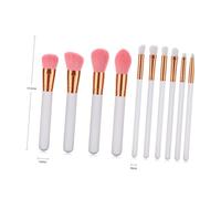 FIXOSHEE 10 Pcs Goat Hair Makeup Brush Set Wooden Handle Soft Blending Brushes for Face Powder Blush Eyeshadows Concealers Women Cosmetics Professional
