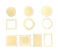 FIXOSHEE 10 Pcs Gold Stamping Lace Paper for DIY Crafts Decorative Hollow Scrapbooking Doilies Multi-Functional Vintage Textured Paper for Diaries Handbooks and Creative Handmade Projects