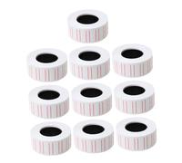 FIXOSHEE 10 Rolls White Adhesive Pricing Labels for Retail and Office Use Blank Smooth Printing Stickers with Strong Adhesive for Supermarket Grocery Business and Jewelry Labeling