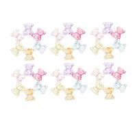 FIXOSHEE 100Pcs Ab Color Acrylic Bear Spacer Beads for Jewelry Making Mixed Color Cute Bear Craft Beads for DIY Bracelets and Decorative Accessories