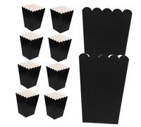 FIXOSHEE 100Pcs Black Paper Popcorn Boxes Large Popcorn Containers Snack Boxes for Wedding Party Serving and French Fries Packaging