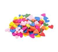 FIXOSHEE 100pcs Colorful Heart Shaped Wooden Buttons Rustic Candy Color Buttons for DIY Sewing Crafting Easy to Sew Decorative Fasteners for Clothes and Handmade Decor