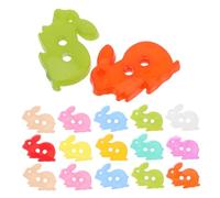 FIXOSHEE 100pcs Cute Bunny Craft Buttons Plastic Sewing Buttons for DIY Clothing Scrapbooking and Accessories Adorable Rabbit Design and Easy to Sew for Crafts