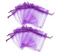 FIXOSHEE 100Pcs Dark Purple Organza Drawstring Bags Small gift for for for for for for Bags for Wedding Birthday Party Candy Packaging Lavender Sachet Storage