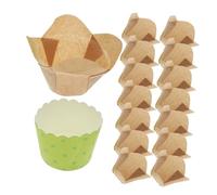 FIXOSHEE 100pcs Disposable Lotus Style Baking Cups Medium Cupcake Liners Greaseproof Muffin Paper Cases High Temperature Resistant Up for Safe Healthy Baking and Cake Decoration