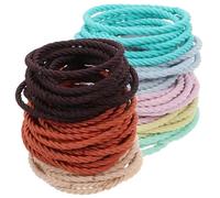 FIXOSHEE 100pcs Macaron Color Elastic Hair Ties High Stretch Seamless Hair Elastics Large Spiral Ponytail Holders for Women Daily Wedding Birthday Use