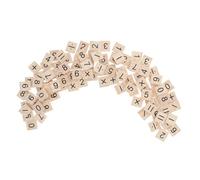 FIXOSHEE 100pcs Mini Wooden Math Tiles for Montessori Early Education DIY Number and Symbol Blocks Plus Symbols Educational Wooden Number Tiles for Preschool Math Learning and Craft